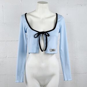 Chuu Korea Cropped Tie Front Top Y2K Style